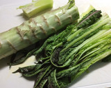 生・茎レタスとほうれん草のツナ炒め作り方1写真