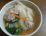 【ぐうたら】ご飯入り肉団子のワンタン鍋作り方8写真