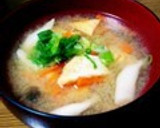 厚揚げと椎茸の味噌汁作り方5写真