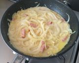 一人簡単ランチ☆カルボナーラうどん作り方5写真