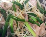 豚ばらとわけぎともやしの炒め物作り方5写真
