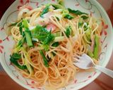 うます！かき菜と長ネギの和風パスタ☆作り方4写真