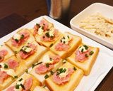 お手軽おつまみ♪ネギトロパン作り方3写真