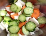 シャキシャキ！梅肉と長芋のもずく酢和え作り方1写真