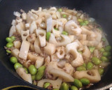 れんこんとむき枝豆のきんぴら作り方3写真