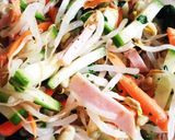 もやしと葉野菜と鰹節のポン酢和え作り方4写真