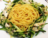 梅シソきゅうりと鶏ささみのさっぱりパスタ作り方10写真
