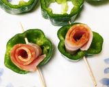 バラみたいな花丸ピーマンベーコン 簡単作り方4写真