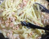 鮭のディルクリームソースパスタ作り方8写真
