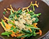 レンチン★簡単【ほうれん草の胡麻和え】作り方10写真