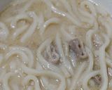 絶品♡豚バラとニラのごま味噌豆乳うどん作り方5写真