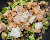 鶏肉と茄子のカルボナーラ作り方11写真