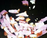 春☆あぶら菜とベーコンのペペロンチーノ。作り方4写真