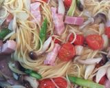 ベーコンとアスパラのスープパスタ作り方9写真