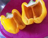 新玉葱とツナのキッシュ風まるごとパプリカ作り方1写真