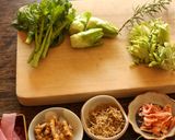 春◎菜の花と山菜のおもてなし混ぜご飯作り方1写真