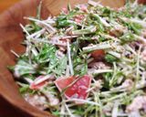 鯖缶で水菜と鯖のサラダ作り方4写真