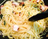 残りタコで!タコと大葉のパスタ作り方6写真