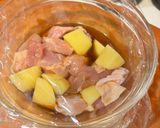 レンジ簡単☆お弁当☆鶏とじゃがいもの照煮作り方4写真