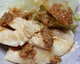 白菜で蒸す×鶏むね肉＊ごま風味ポン酢作り方4写真