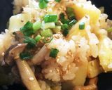 鶏肉とじゃが芋と葱ときのこのほっこり飯♪作り方10写真