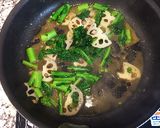栄養♡美味♡菜の花と蓮根と明太子のパスタ作り方4写真