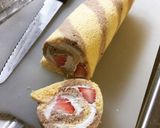 オシャレなストライプ柄イチゴロールケーキ作り方24写真