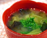 春の香り❀菜の花＊春キャベツのお味噌汁作り方4写真