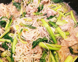 簡単豚肉こんにゃく小松菜すき焼き風炒め煮作り方5写真
