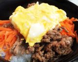 三色丼☆挽肉・人参・卵☆簡単栄養ランチ作り方5写真