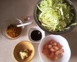 キャベツとえびのヘルシーカレー作り方1写真