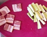 ブロッコリーの茎と舞茸のカレーマヨ炒め作り方1写真