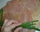 鶏ササミいんげん巻き♪チーズソース煮作り方1写真