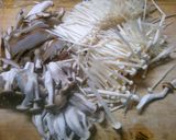 簡単　ワカメ　ニラ　きのこの　中華スープ作り方1写真