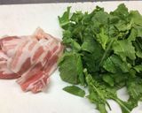 菜の花と豚肉のマヨ玉チャンプル作り方2写真