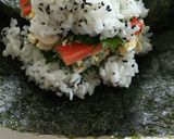卵とカニカマおにぎらず作り方4写真