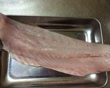 皮付き、スズキの昆布〆刺身作り方1写真