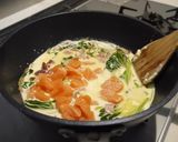 サーモンとほうれん草のクリームペンネ作り方4写真