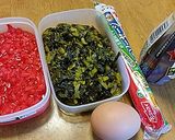 意外と好評！魚肉ソーセージ高菜チャーハン作り方1写真