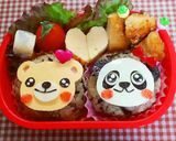 くま型で簡単キャラ弁おかず パンダ作り方6写真