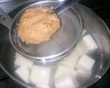 豆腐となめこと三つ葉の味噌汁作り方2写真