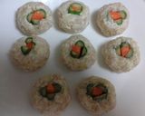 人参&アスパラの花咲くヘルシー豆腐つくね作り方3写真