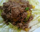 手抜き♪炒めるハンバーグ丼作り方5写真