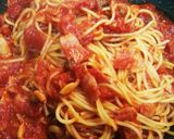 ベーコンとしめじのトマトパスタ作り方4写真