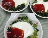 【スチコン】ほうれん草の巣ごもり卵作り方7写真