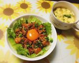 鶏モモ肉の甘辛味噌丼作り方5写真