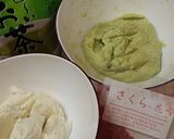 ヘルシー☆豆腐白玉の春団子作り方2写真