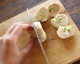 お花見◎鶏ささみのそら豆ロール蒸し作り方6写真