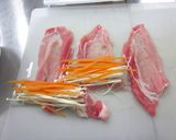 レンジで簡単！野菜の豚肉巻き蒸し作り方2写真