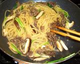 ネギとしぐれ煮の旨みパスタ。作り方5写真